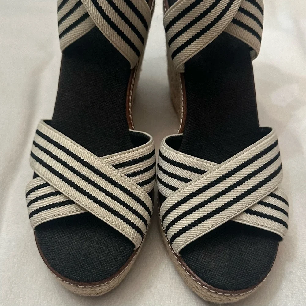 Tory Burch Women's Frieda Platform Wedge Espadrille Sandals Size 8.5M